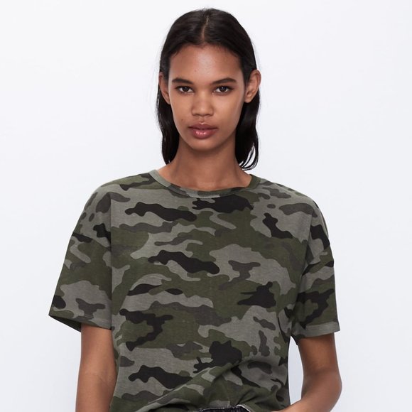 Zara Tops - Zara Trafaluc Printed Tee -Camouflage